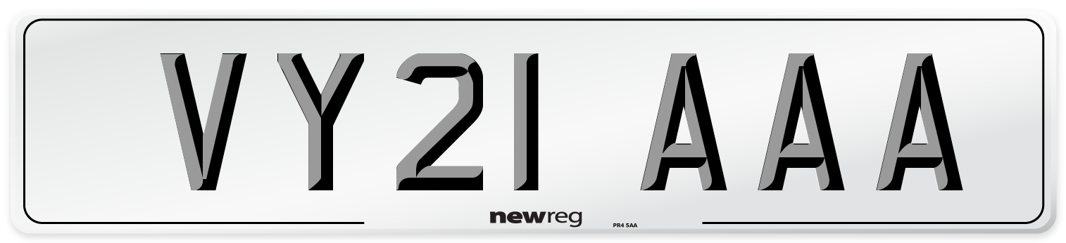 VY21 AAA Number Plate from New Reg